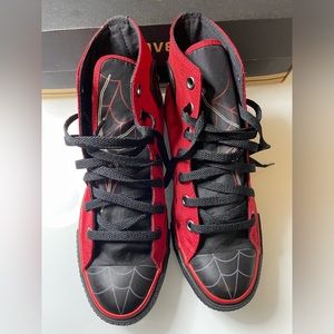 Converse Chuck Taylor All Star Red/Black Spider & Webs High Top Shoes